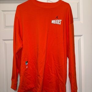 Jordan Wheaties Bright Orange Long Sleeve Tee